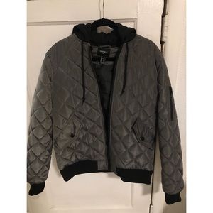 Hooded Quilted Bomber Jacket